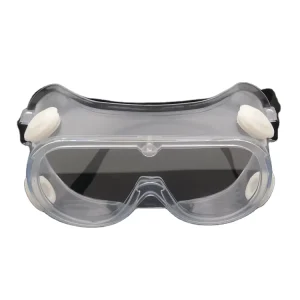 Transparent Anti-Fog Safety Goggles for Factory and Laboratory Work with Plastic Frames and Side Shields