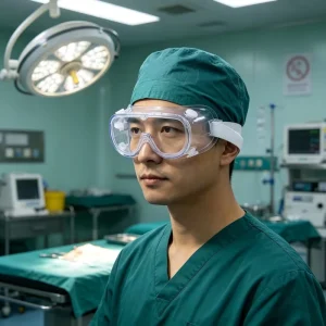 Transparent CE Certified Safety Goggles 99% Filter Rating Anti Fog Scratch Resistant for Adult Medical Use