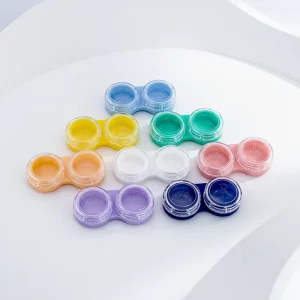 Transparent Compact Portable Contact Lens Case Double Box Flip Cover