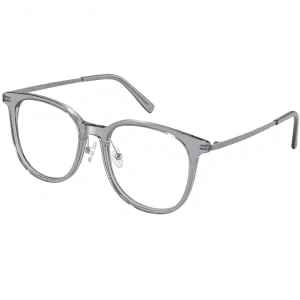 Transparent Gray Round Optical Eyeglass Frames with Slim Metal Temples Adjustable Nose Pads for Men Women OEM ODM