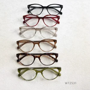 Transparent Round Computer Glasses Frame with Anti-Blue-Light Lenses