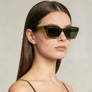 Trend Fashion Polarized Sunglasses Custom UV400 Fishing Retro Square Thick Frame Amber Lens Women Men Sunglasses