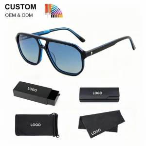 Trend Oversized Full Rim Sun Glasses Double Bridge Oval Pilot Thick Front Gradient UV400 Vacation Driving Eyewear
