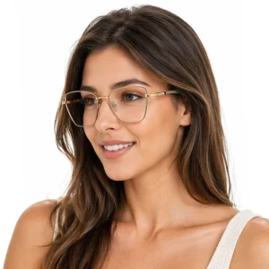 Trendy Blue Blocking Computer Anti Blue Light Metal Optical Frames Anti Blue Light Blocking Lens Ladies
