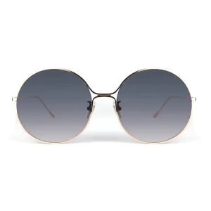 Trendy China Manufacturer Printed logo Womens Retro Round Metal Sunglasses