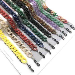 Trendy Design Eyewear Holder Fashion Acrylic Glasses Chain Anti Slip Multi Color Necklace Chain for Sunglasses