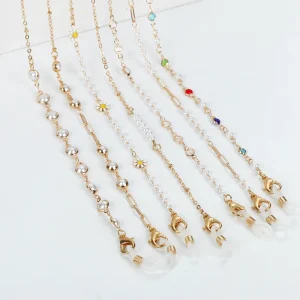 Trendy Minimalist Pearl Eyeglass Chain Necklace Anti-Slip Eyewear Accessory