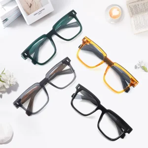 Trendy Optical Spectacle Colored Vintage Square Acetate Frames Eyewear Stylish Glasses Frames for Eyeglasses