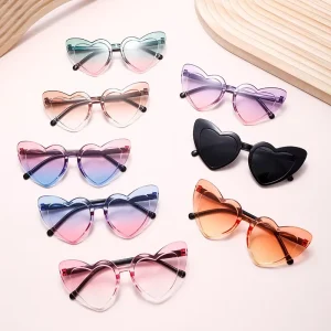 Trendy Peach Heart Sunglasses for Kids Color Gradient Love Sunglasses Sunglasses