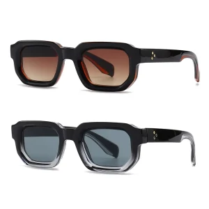 Trendy Sunglasses Women Driving Sun Protection Shades Retro High End Rivet Small Squares TR90 Frames Designer Sunglasses Men