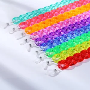 Trendy Transparent Fluorescent Glasses Straps Lanyard Eyewear Accessories Neon Colorful Acrylic Sunglasses Chain for Women
