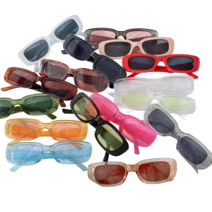Trendy Vintage Square Frame UV400 Lens Sunglasses PC Sunglasses Custom Small Rectangle Lentes De Sol