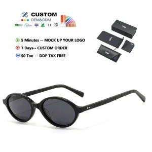 Triangle Oval Y2K Unisex Acetate Frame UV400 Decorative Sunglasses