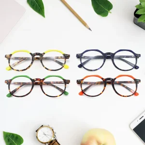 Two-Color Acetate Optical Eyeglass Frames Anti Blue Light Eyewear for Women