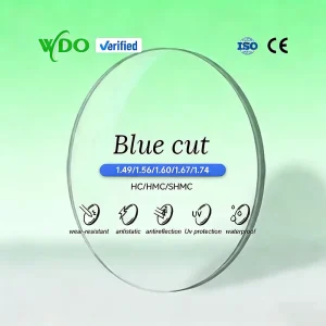 Two-piece Eyeglass Lens 1.56 UV420 SHMC HMC Blue Cut Optical Lenses 75mm