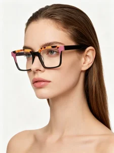 UAN UAI Women’s Optical Frames Stylish Small Sized Rectangular Frames with Thin Rims