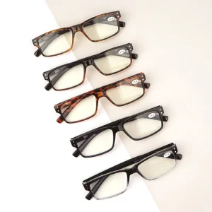 UNOC Unisex Square Full Rim Acrylic Anti Blue Light Reading Glasses Model AMR12 Made in China Zhejiang
