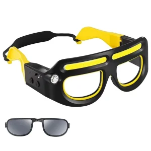 USB-Rechargeable Eyewear Headlamp with Motion Sensor and Windproof Design