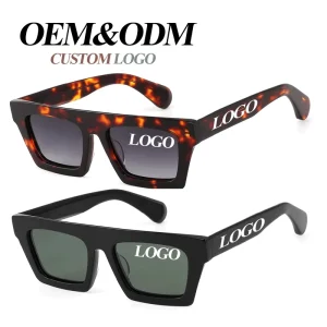 UV Protection Retro Square Polarized Acetate Sunglasses for Women, Manufacturer