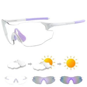UV Resistant Sports Eyewear Photosensitive Photochromic Cycling Glasses for Day and Night Use Outdoor Climbing Glasses