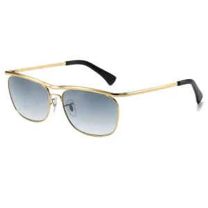 UV400 Anti-Scratch Metal Frame Sunglasses with Glass Lenses