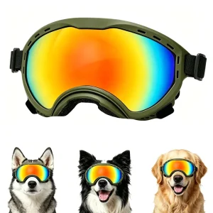 UV400 Dog Goggles with Soft TPU Frame and Adjustable Straps for Outdoor Activities