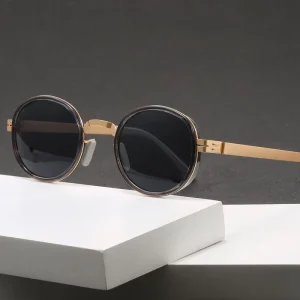 UV400 Full Rim Round Polarized Sunglasses, Outdoor Retro Style