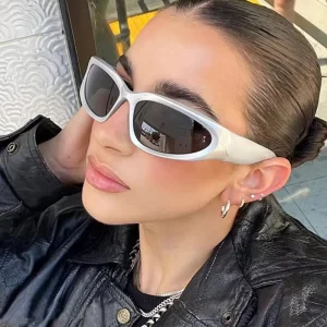UV400 Gold Sports Eyewear Mirrored Wraparound Full-Frame Sunglasses Y2K Style for Women and Men