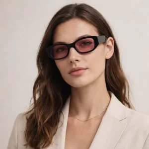 UV400 Polarized Rectangle Thick-Frame Sunglasses for Men and Women