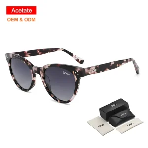 UV400 Polarized TAC Lens Transparent Frame Unisex Acetate Sunglasses, 3+2 Hinge