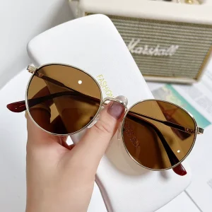 UV400 metal-frame sunglasses with custom logo for women and men