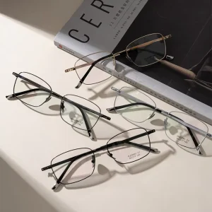 Ultra-Light Half-Titanium Square Optical Frames for Men and Women