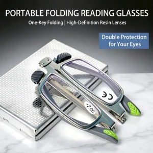 Ultra Light Pocket Folding Reading Glasses Screw Free Anti Blue Light HD Presbyopic Glasses for Seniors