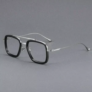 Ultra-Light Pure Titanium Classic Square Prescription Eyeglass Frames for Men