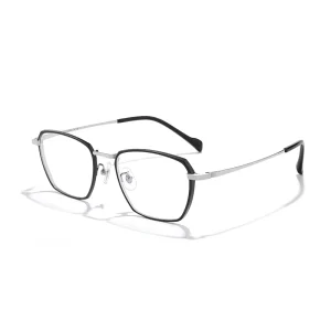 Ultra-Light Pure Titanium Men’s Reading Glasses Frame J86012 with Thick Edge Solid Pattern