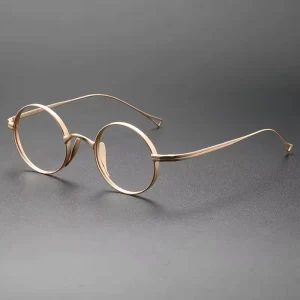 Ultra-Light Titanium Retro Round Optical Frames Anti-Blue Light Glasses for Men and Women