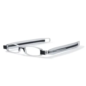 Ultra light High definition Eye protective 360 degree Rotating Foldable Portable Reading Glasses Transparent Lenses Leather Bag