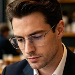 Ultra light Titanium Frame Vintage Polygonal Eyeglass Frames Natural Looking High End Feel Optical Frames