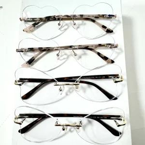 Ultra light Weight Heart Shaped Simple Frameless Glasses Frame Daily Wear Multiple Styles Mixed for Unisex