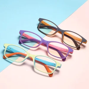 Ultralight Children’s Anti-Blue-Light Small Rectangle PC Computer Glasses Model 1021