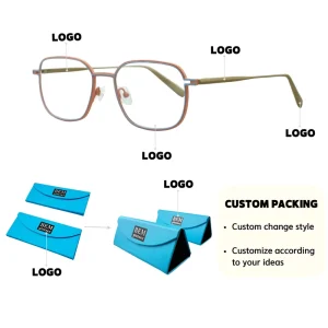 Ultralight Pure Titanium Double-Beam Pilot Eyeglass Frames Hypoallergenic Prescription Eyewear for Men and Women