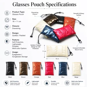 Ultralight Soft Down-Feather Eyeglasses Protection Storage Pouch for Sunglasses