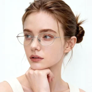 Ultralight Titanium Optical Frames Women Men Anti Blue Light Glasses Flexible Cat Eye Eyeglasses Frames Durable Eyewear Bulk