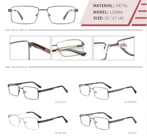 Ultralight Unisex Retro Optical Glasses Custom Metal Full-Rim Eyeglass Frames