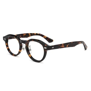 Unisex Acetate Eyeglass Frame with Blue and Black Lenses Asian Fit Nose Pads