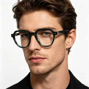 Unisex Acetate Full-Rim Reading Glasses with Blue Light Blocking Lenses