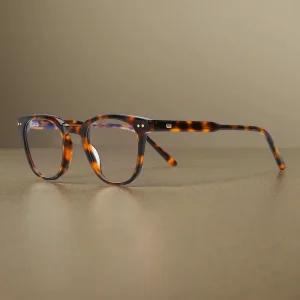 Unisex Acetate Vintage Striped Optical Frames Anti-Blue Light Glasses