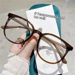 Unisex Anti-Blue Light Prescription Glasses Ultra-Light Flat Frames Blue PC Lens for Myopia