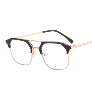 Unisex Blue Light Optical Eyeglass Frames with Semi-Rimless Double Bridge