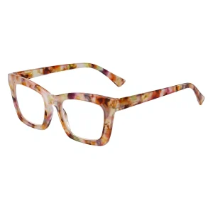 Unisex Camo Full-Frame Square Reading Glasses with Leopard-Print Design
